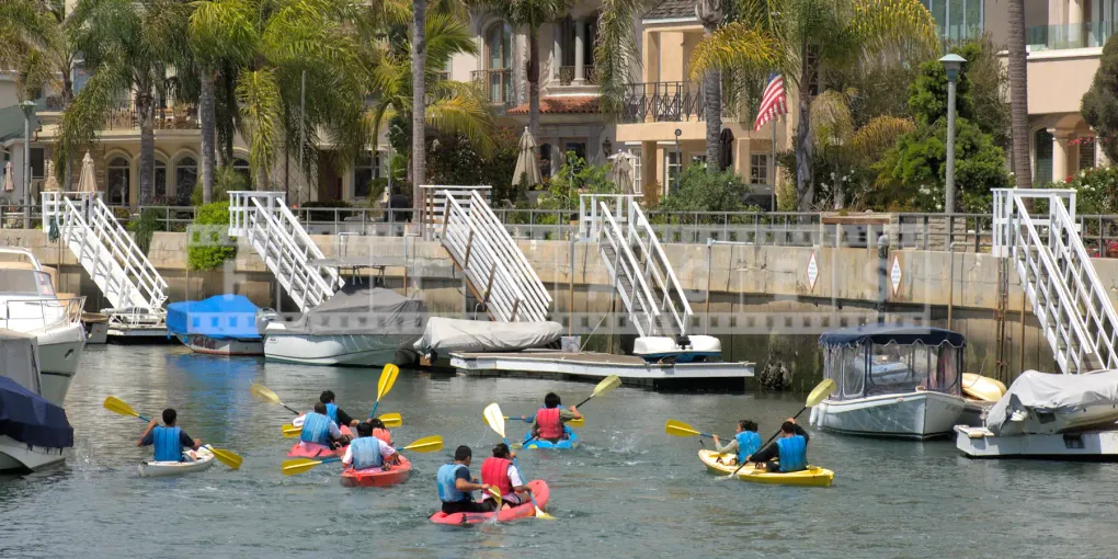 Group of kayakers at Naples Island Canals