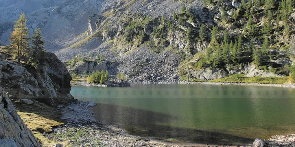 Beautiful mountain lake Trecolpas in Mercantour National Park