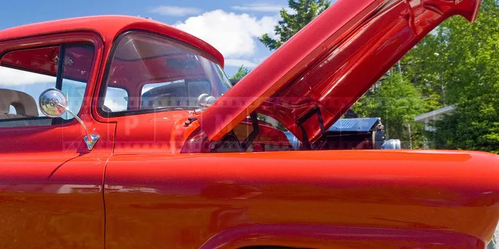 red half ton truck