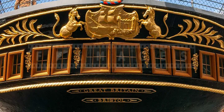 steamship Great Britain golden decorations