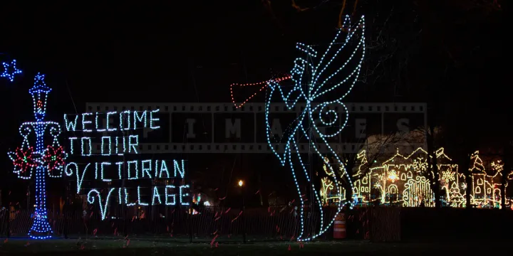 xmas lights angel inviting to victorian village albany, ny