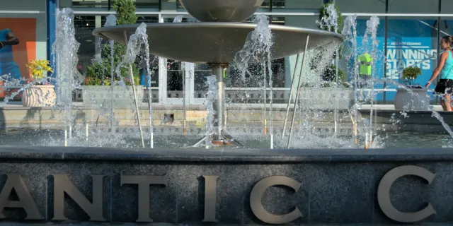 Fountain near the shops at Christpher Columbus Boulevard in Atlantic City