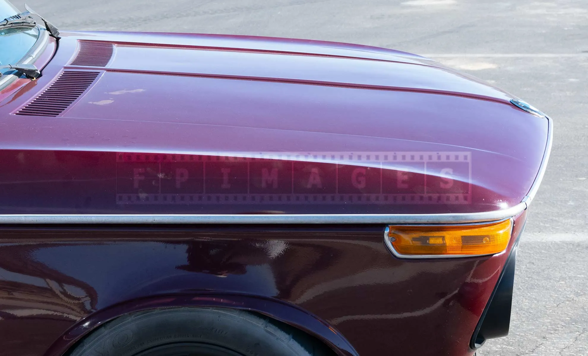 BMW 2002 burgundy colored hood