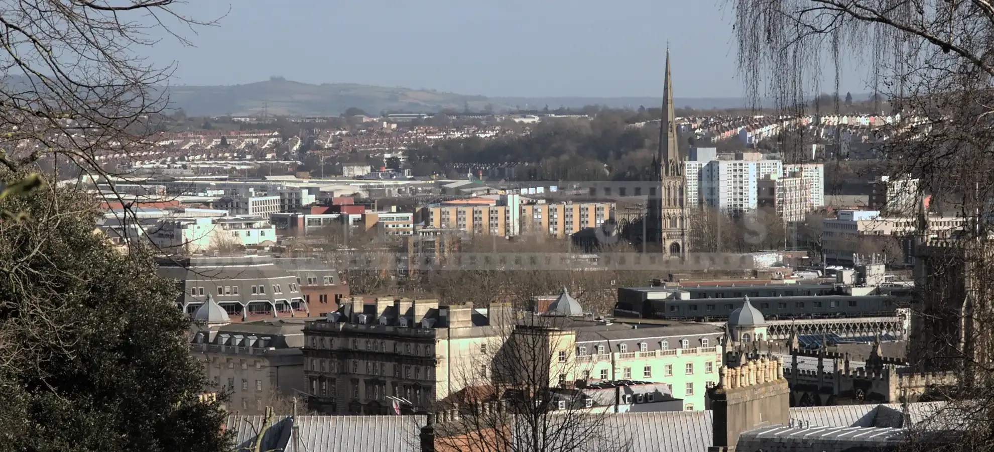 Bristol downtown as seen from Brandon Hill park