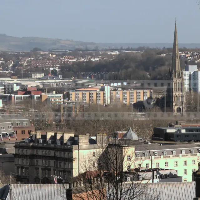 Bristol downtown as seen from Brandon Hill park