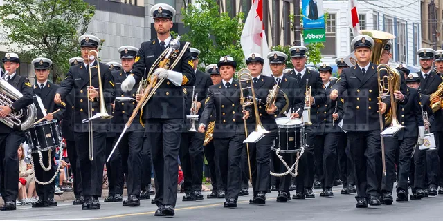 Canadian Navy brass band at tattoo parade in Halifax