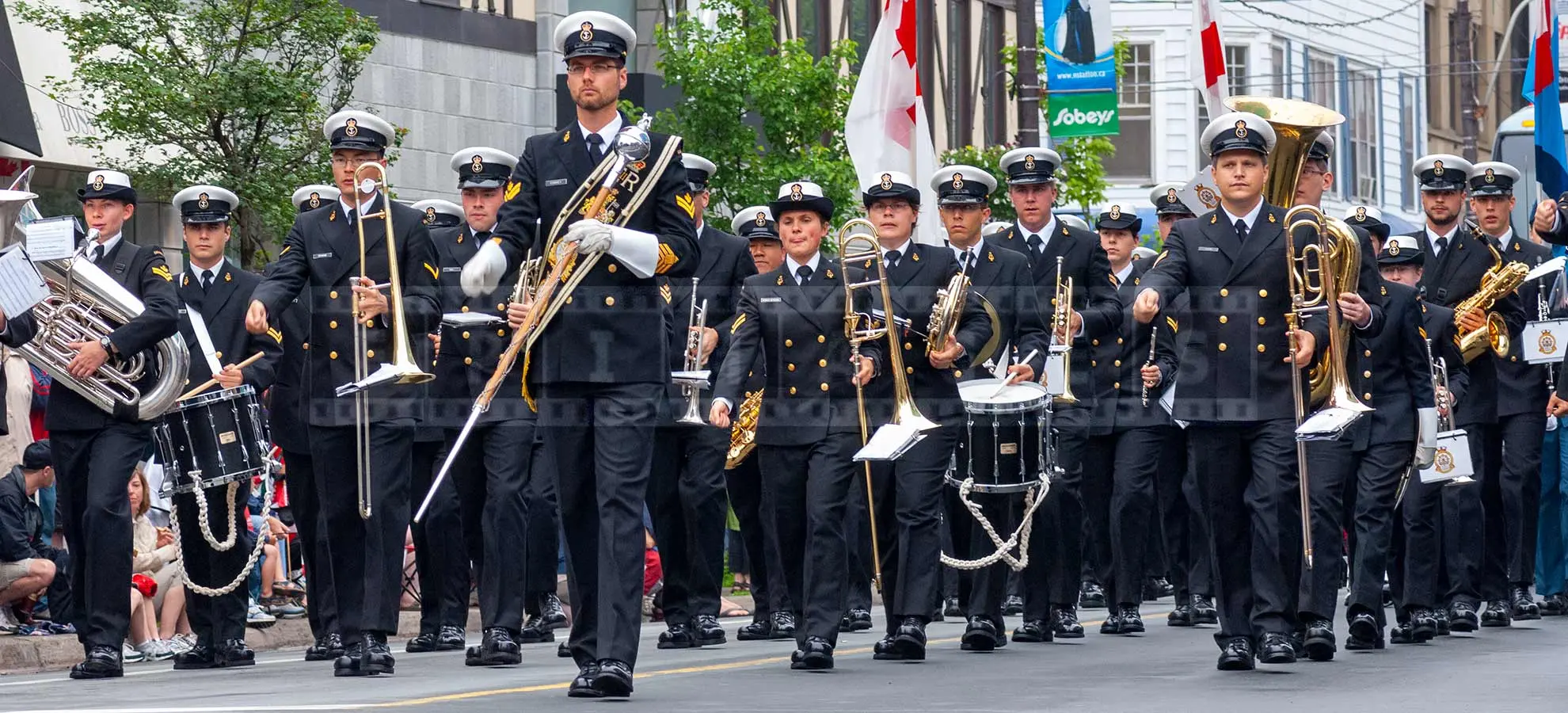 Canadian Navy brass band at tattoo parade in Halifax