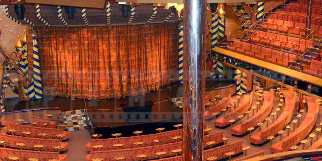 Beautiful main theater with plenty of seating options at Carnival Liberty
