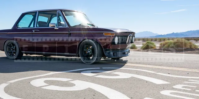 Classic BMW 2002 and route 66