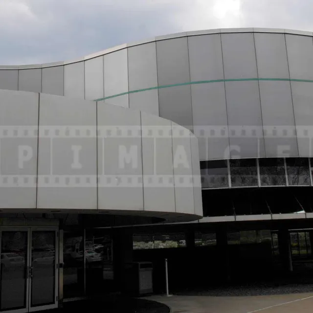 contemporary building of Corning museum of glass