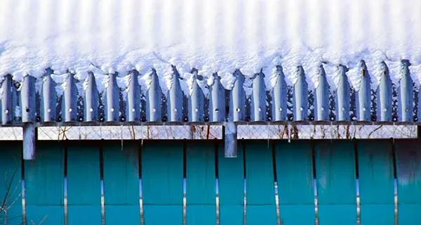 Snow covered pipeline industrial abstract image