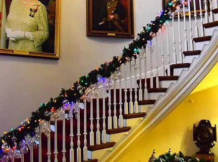Beautiful staircase and portrait of the Queen Elizabeth II