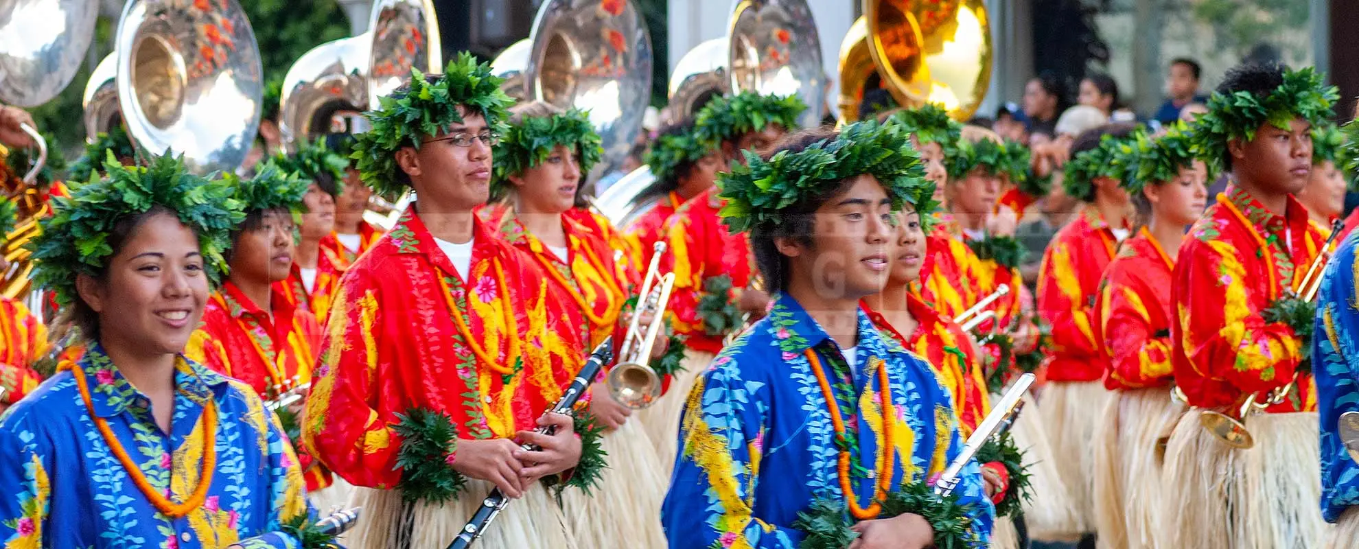 Hawaiian Marching Brass band at Rose parade