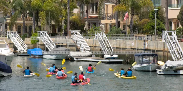 Group of kayakers at Naples Island Canals