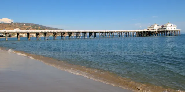Malibu Pier and beautiful beach in California