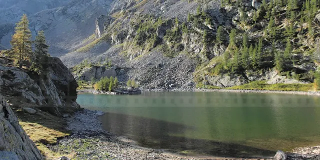 Beautiful mountain lake Trecolpas in Mercantour National Park