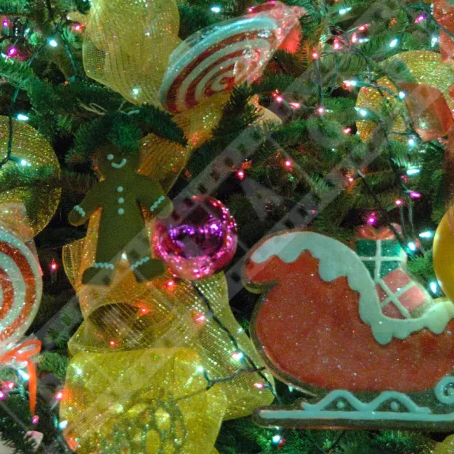 Beautiful decor of the Christmas tree at Mission Inn, Riverside