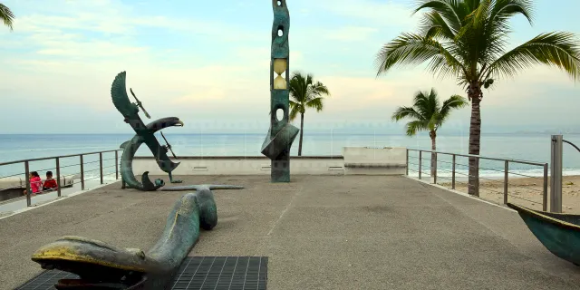 Imaginary creatures statues at the Malecon boardwalk in Puerto Vallarta