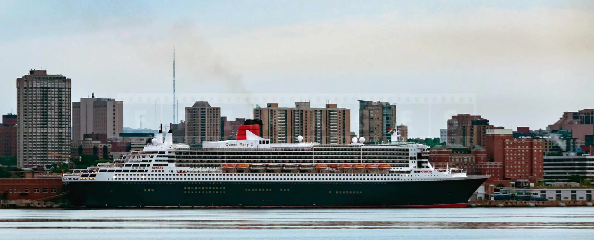Cunard's Queen Mary 2 docked at pier 22 in Halifax, NS, Canada
