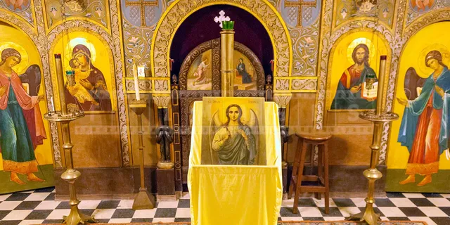 altar of small prayer room in the basement