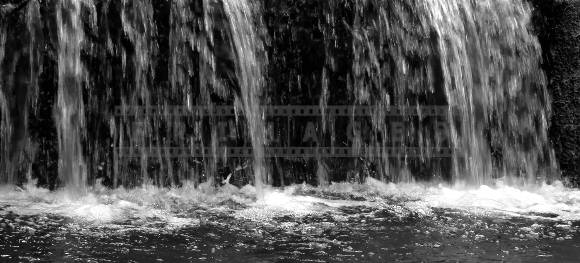 black and white waterfall picture