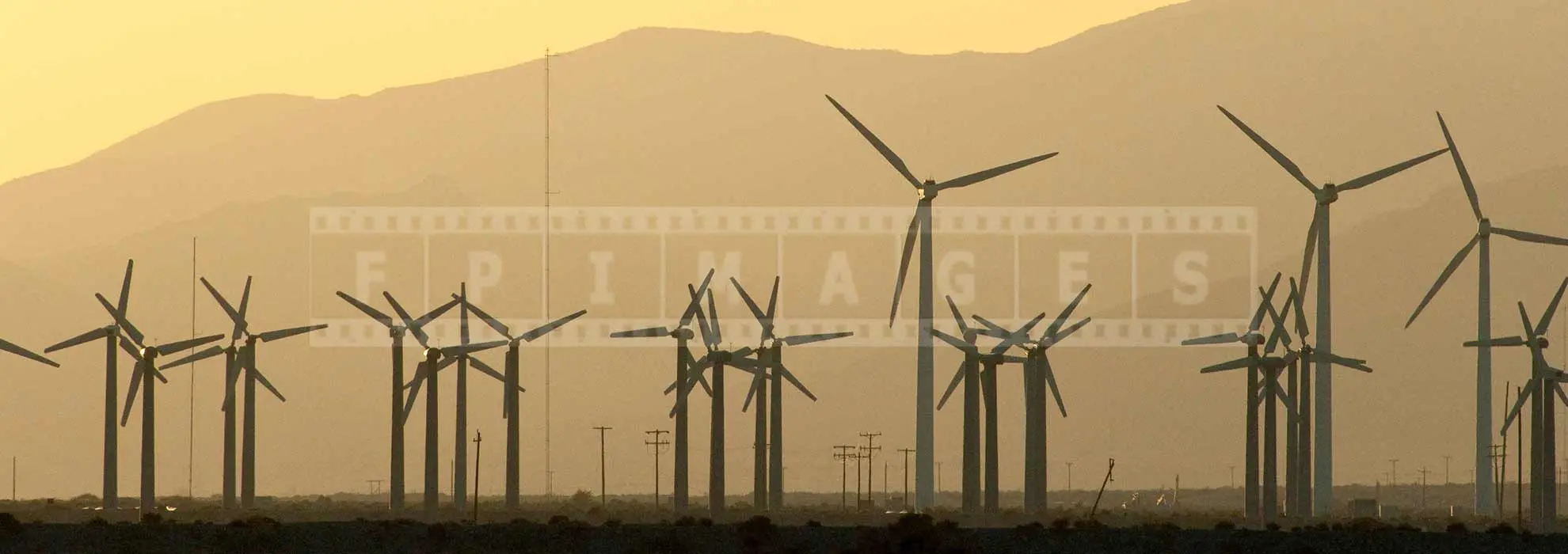 wind turbines generating green energy in California