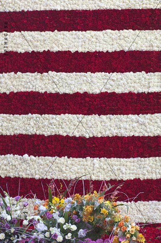 USA flag made with fresh flowers, rose parade