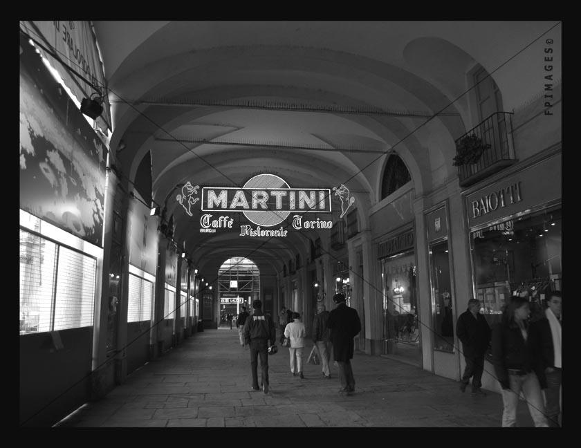 Street Photo of covered pedestrian arcade in Turin center