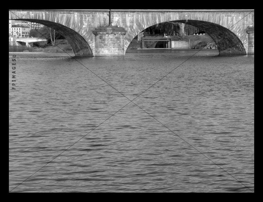 River Po and stone bridge ordered by Napoleon