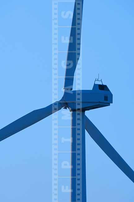 components of an industrial windmill three blades, nacelle and a tower