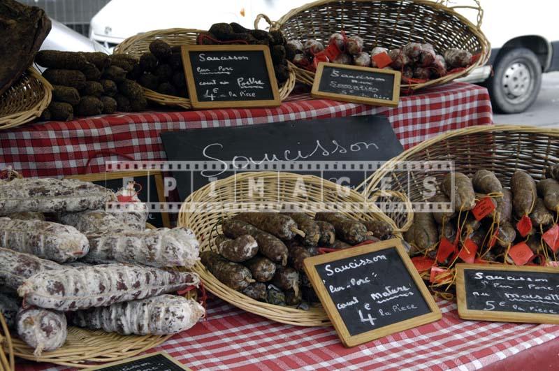 Sausages - various hard salamis - air dried