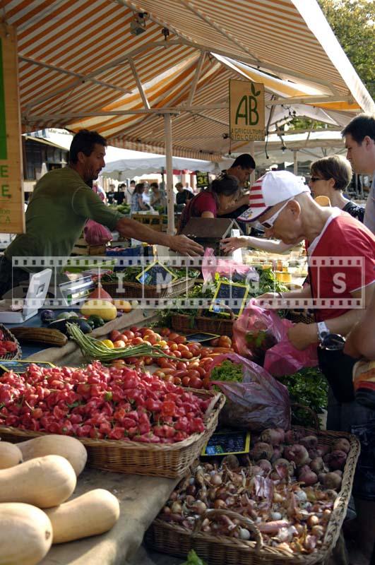 Farmer selling vegetable at Cours Saleya Market