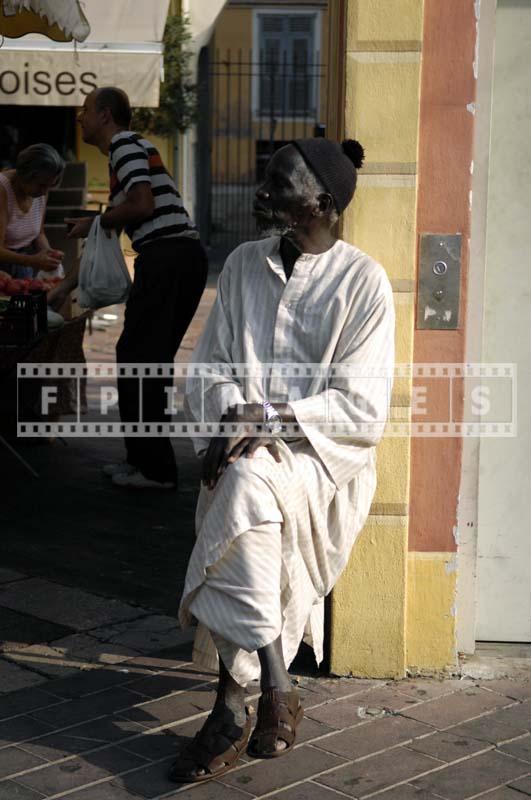 African French elderly man in traditional clothes, Nice France