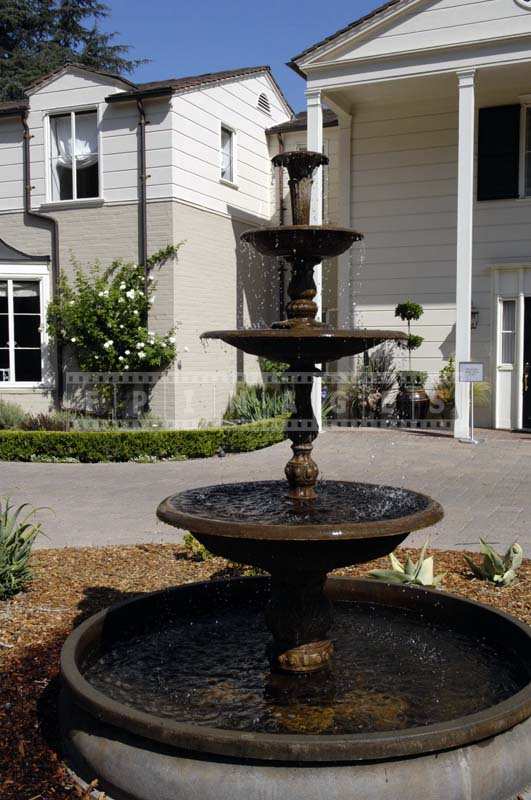 Elegant Fountain Trickling Water in the Descanso Gardens