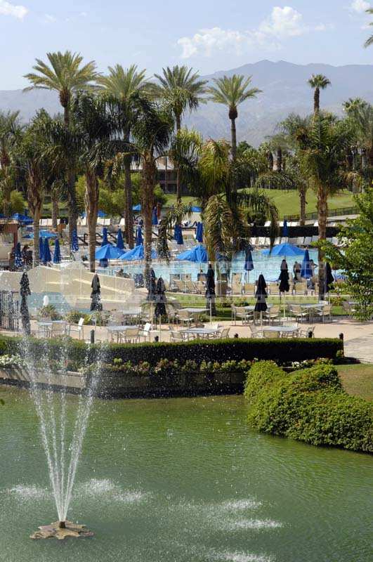 Water Sprays from a Fountain in the Resort Grounds