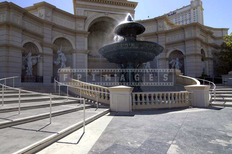 Fountain at Monte Carlo cityscape