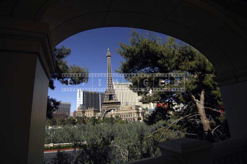 Bellagio Arches frame the cityscape