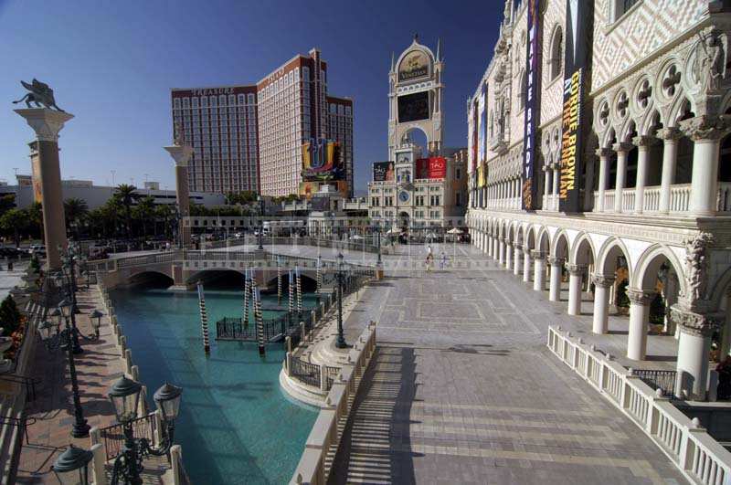 Magnificent Venetian Hotel and blue canals