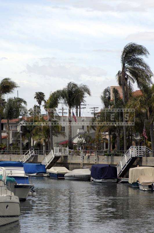 Upscale residential area along Naples Island Canal 