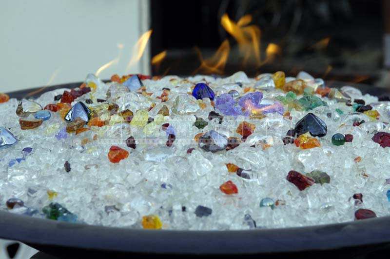 Brilliant Transparent and Colored Stones of the gas fireplcae