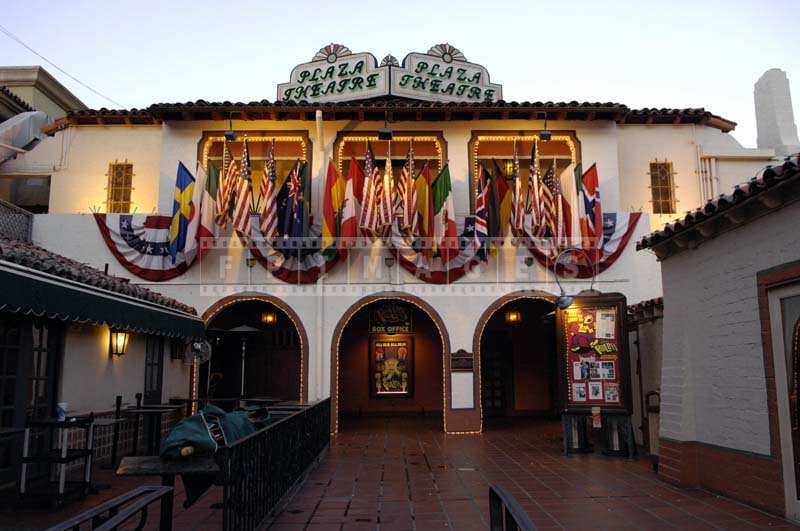 the Plaza Theatre at dusk just before the show