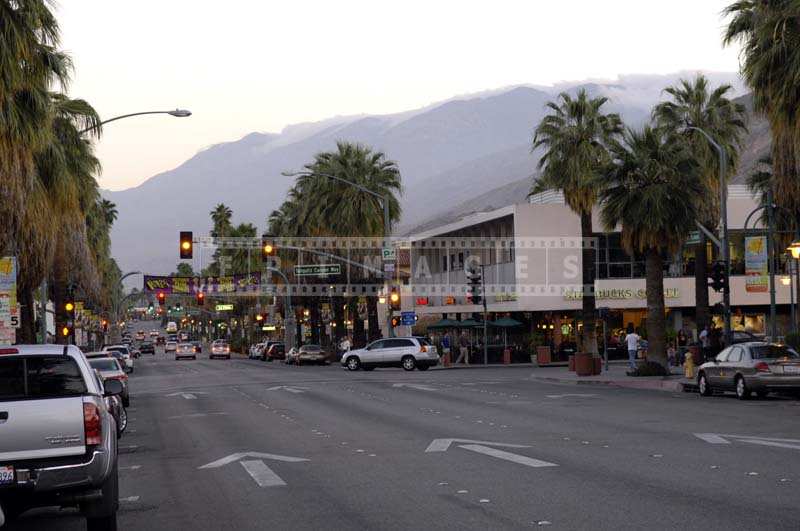 the Indian Canyon Street at dusk