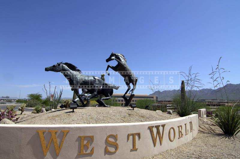 West World entrance Horses statue