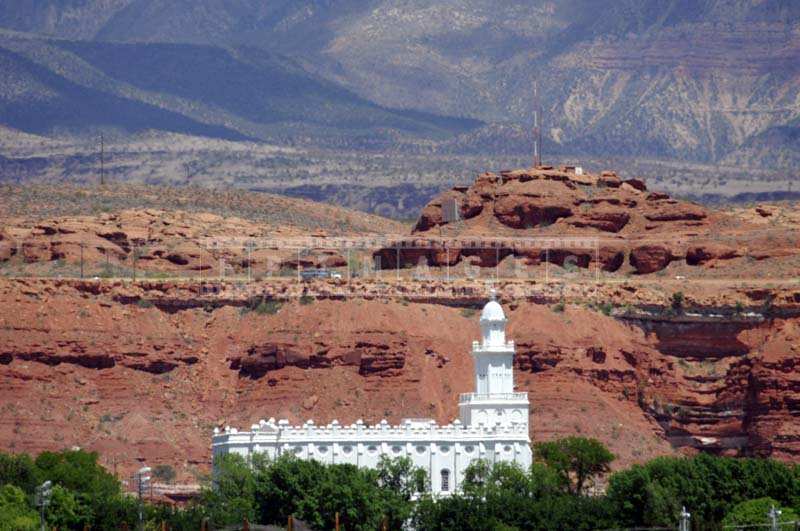 Picturesque Red Cliffs and White Temple, church picture