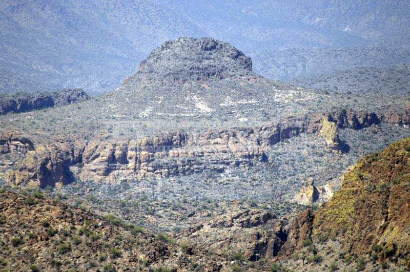 Mountains weathered by erosion in desert climate