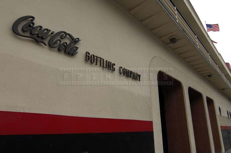 entrance doors to Coca Cola bottling plant