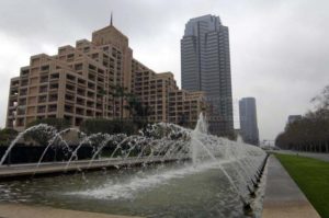 Boulevard with fountain near Fox Studio
