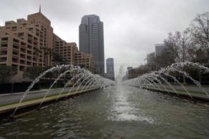 Boulevard with fountain near Fox Studio