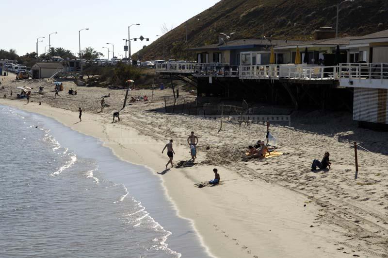 People playing on the beach