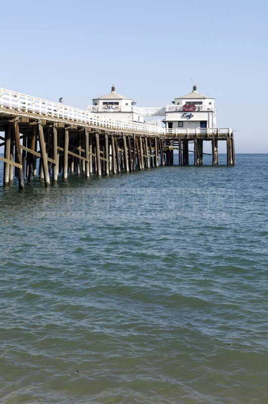 Wooden piles structure of the pier